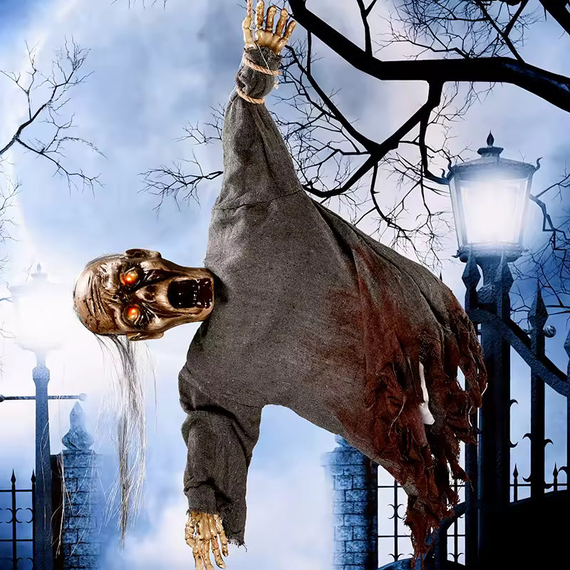 Animated Hanging Witch Ghost – LED Eyes & Sound Halloween Prop