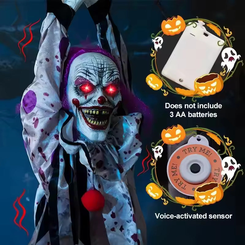 Halloween Hanging Clown Ghost with Voice Activation