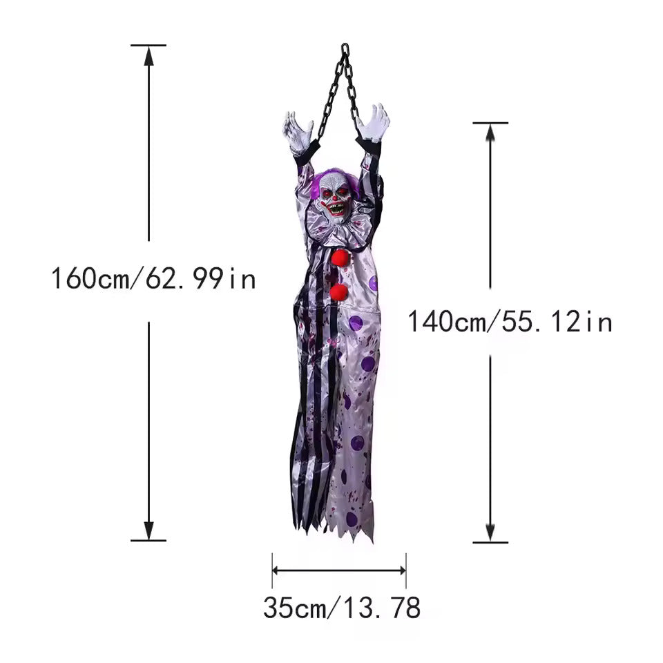 Halloween Hanging Clown Ghost with Voice Activation