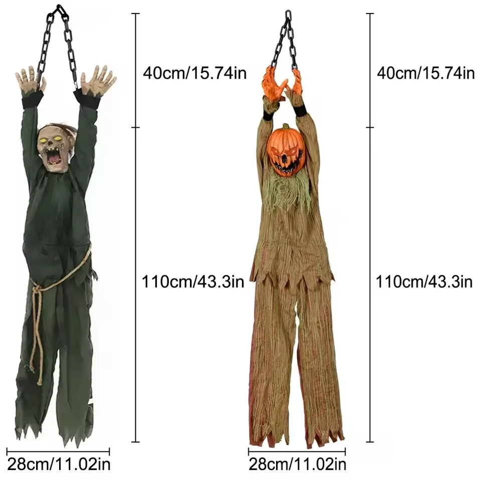 Halloween Hanging Pumpkin Head – Scary Sound Decoration 1 pc