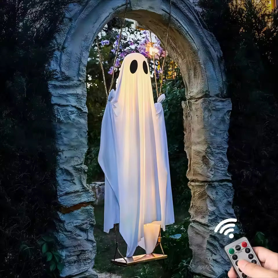 Light-Up Swinging Ghost – Outdoor Halloween Decor