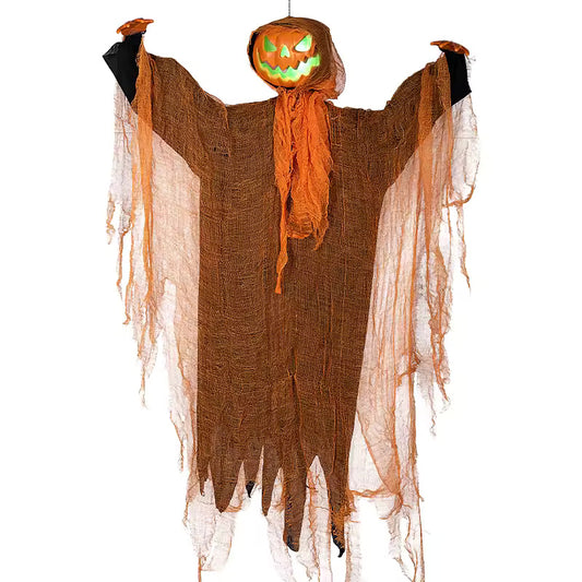 Hanging Pumpkin Head – Light-Up & Sound Halloween Decoratio