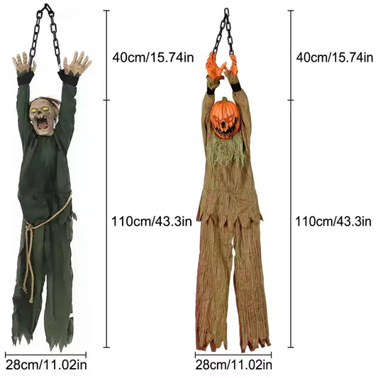 Halloween Hanging Pumpkin Head – Scary Sound Decoration 1 pc